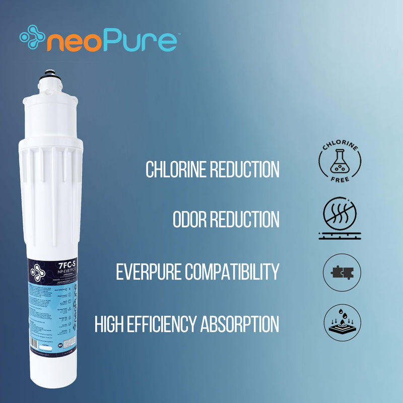 Neo-Pure Whole House Water Filter Cartridge, 4.5 x 20 Inches, 25 Micron, White Plastic, Carbon Block Technology