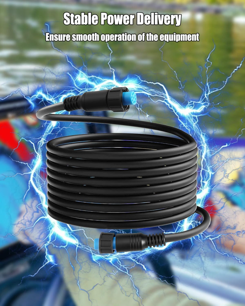 20FT Transducer Extension Cable Fit for Garmin GC 200 GLS 10 GMR | Fit for Fantom 124 126 54 56, GXM 53 54, Panoptix LiveScope, Replace 010-12528-0, Marine Network Cable