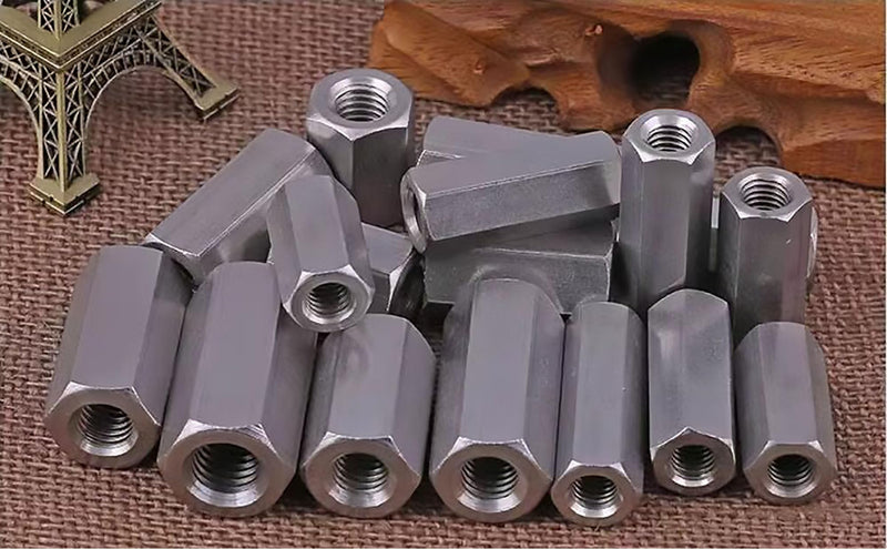 2PCS M8 X 1.25-Pitch 25mm Length 304 Stainless Steel Metric Hex Coupling Nut M8x25mm