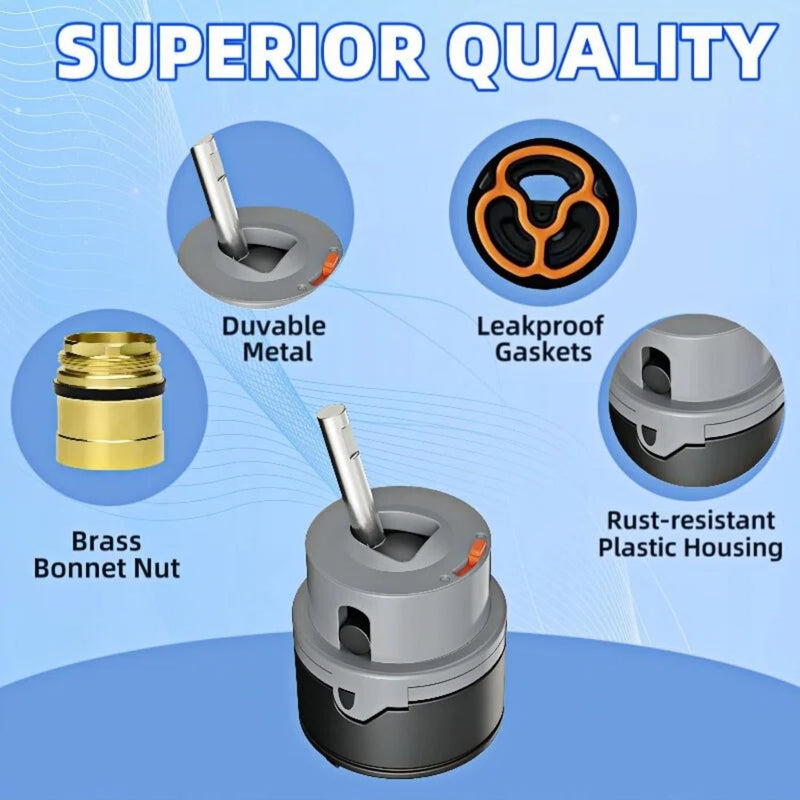RP50587 Cartridge to Fix Leaks for Delta Single Handle Kitchen & Bathroom Faucets - Replacement for 36mm DIAMETER Seal Models, Includes RP51503 Bonnet Nut