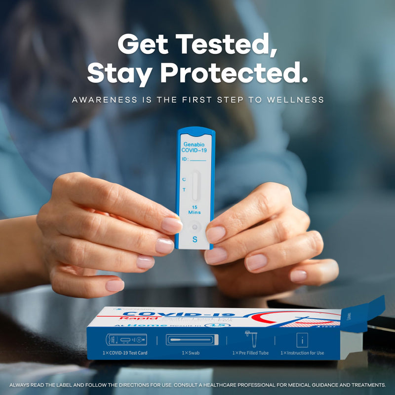 Genabio COVID-19 Antigen Rapid Self-Test Kit (2 Pack) – FDA EUA Authorized | 15-Minute At-Home Results | FSA/HSA Eligible | OTC Nasal Swab – Ages 2+ (1 Pack, 2 Tests) 1 Pack-2 Tests