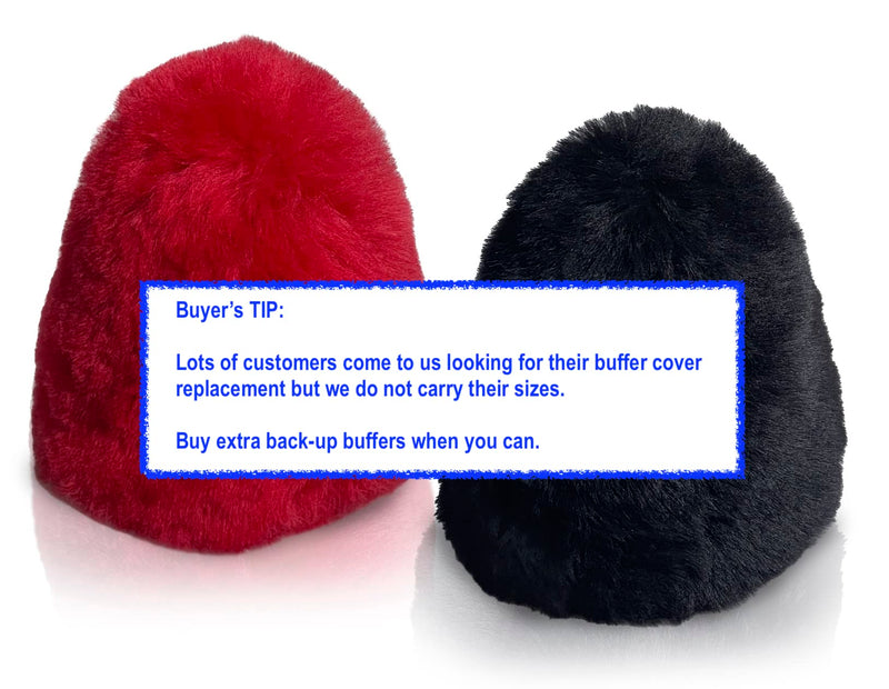 Medium Dual 100% Lambs Wool Buffer Covers Fit 2.5"Dia x 3.5"High - TruePower, Sunpentown Shoe Polishers