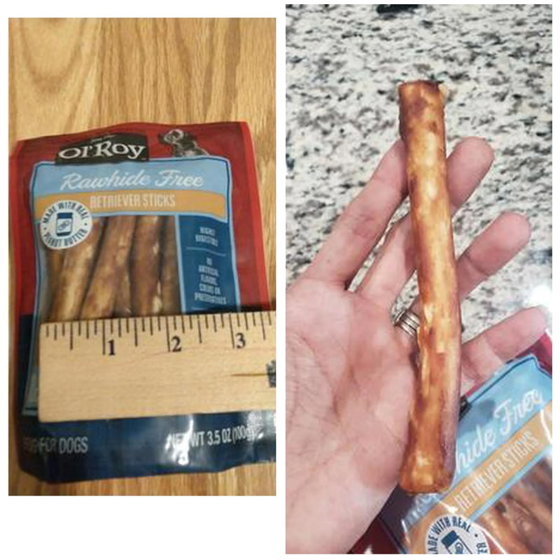 Rawhide-Free Peanut Butter Retriever Sticks for Dogs 10 Count 3.5 oz Highly Digestible Dental Chews Safe Rawhide Alternative Long Lasting Training Treats