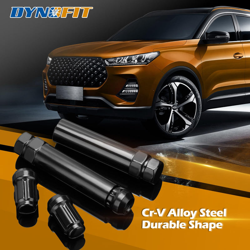 DYNOFIT 6 Spline Tuner Lug Nuts Key for Wrench with 3/4 inch (19mm) and 13/16 inch(21mm) Hex, Aftermarket Lugnuts Socket Replacement Tool for 1/2 inch 12x1.5 12x1.25 Lug Nut 1 Year Warranty 6 Spline 3/4"(19mm) 13/16"(21mm) Hex Black