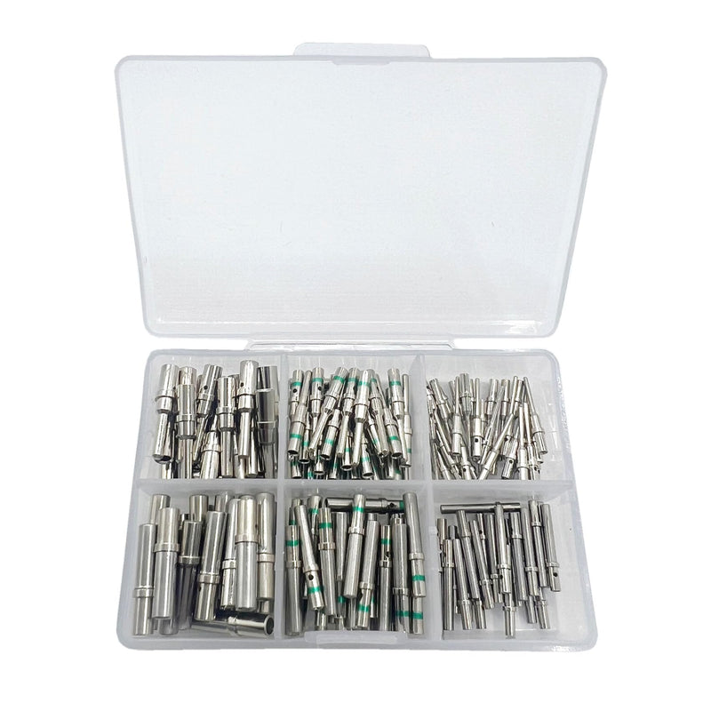 180 Pcs for Deutsch Connector Pins and Sockets Solid Contacts Size 12 16 20 Male Female Terminals DT Series Pin Stainless Steel for Deutsch Solid Contact Kit Solid Contacts Socket Connector Wire
