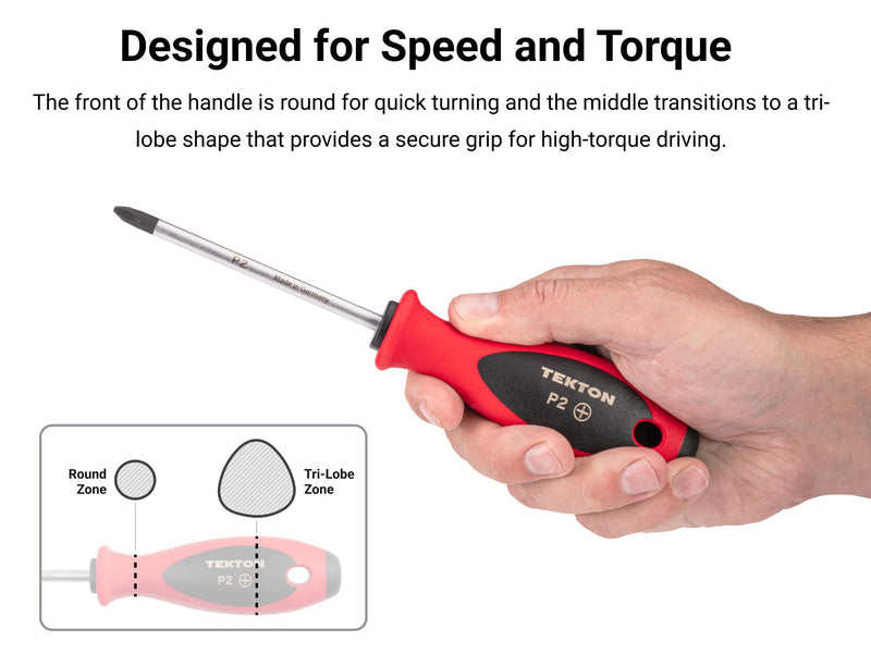 TEKTON Torx Screwdriver Set - 4 Inch Shanks, 6-Piece (T10 - T30) | DWT90001 6-pc. (T10-T30) No Storage