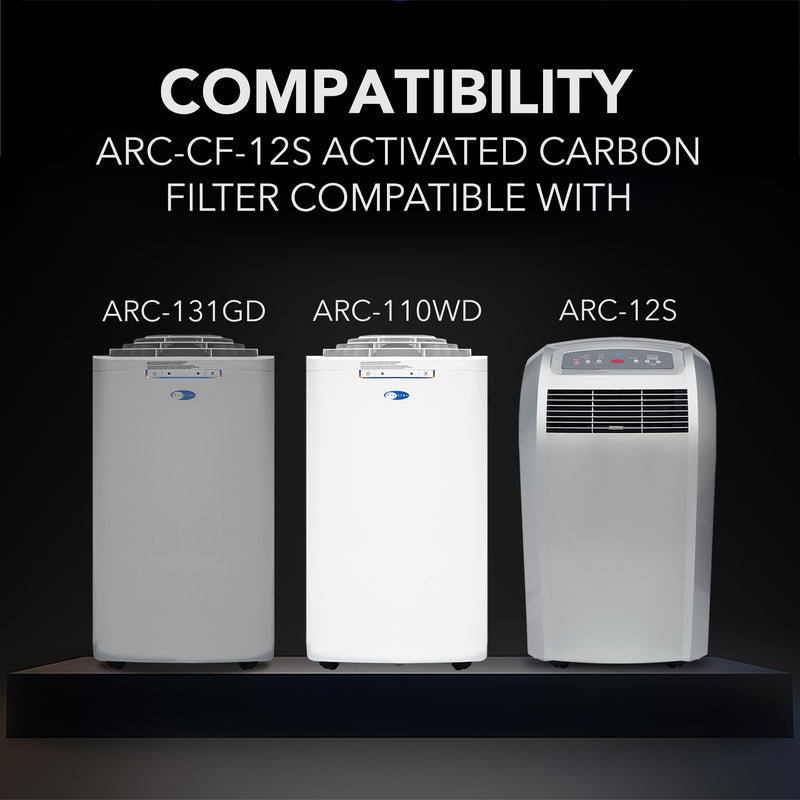 Whynter ARC-CF-12S Filter Replacement for Portable Air Conditioner Model ARC-12S ARC-110WD ARC-131GD, 1 Count (Pack of 1), Black 9" x 12" x 12"