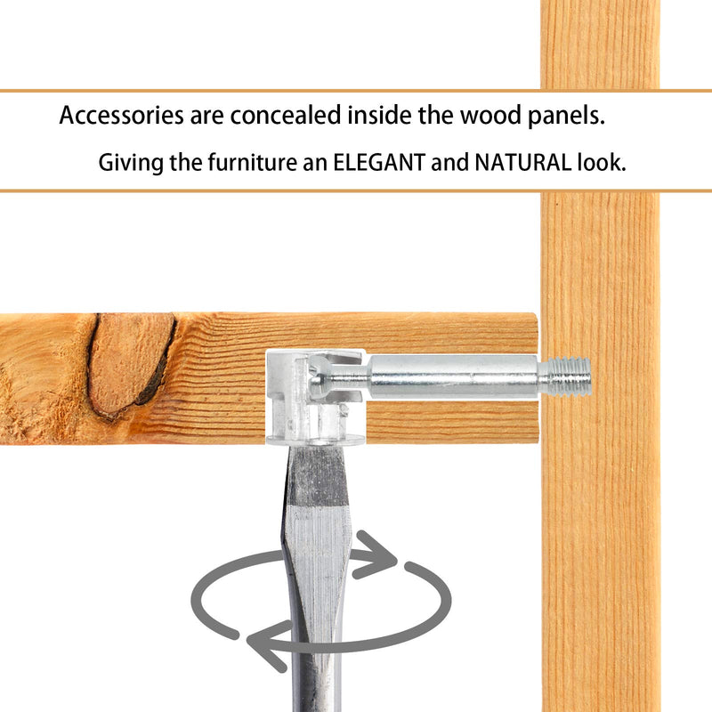 Flyshop Self-Tapping Furniture Cabinet Connector #261, 10 Sets | 15 x 12mm Cam Lock, M6 Threaded, 28mm Length Dowel, Connecting Fittings Connecting Fittings(Self-tapping)