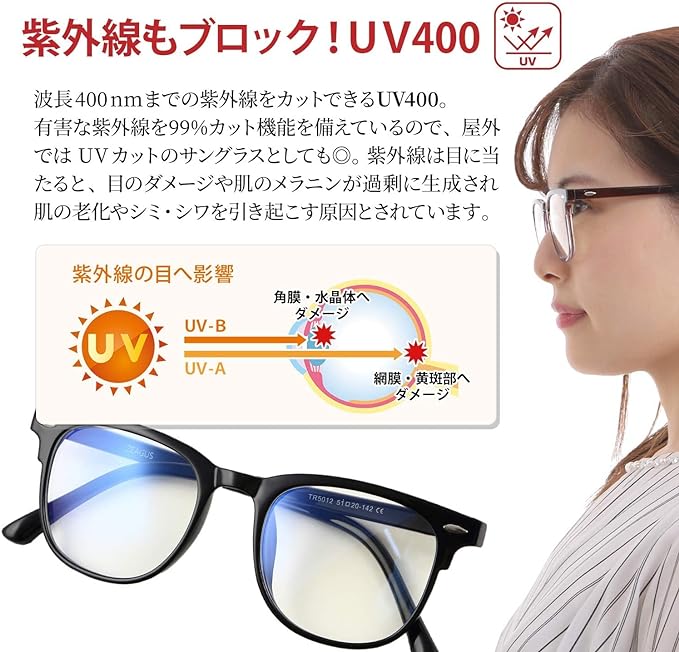 Eco Ride World TR90 UV 400 Blue Light Reduction Glasses, PC Glasses, For Computers, Blue Light, UV Protection, Women's, Men's - NewNest Australia