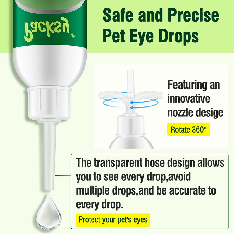 120ml/4.06fl oz Pet Eye Drops for Dogs and Cats,Solution for Redness,Itching and Tear Stains,Fast-Acting,Safe for All Breeds and Sizes 1