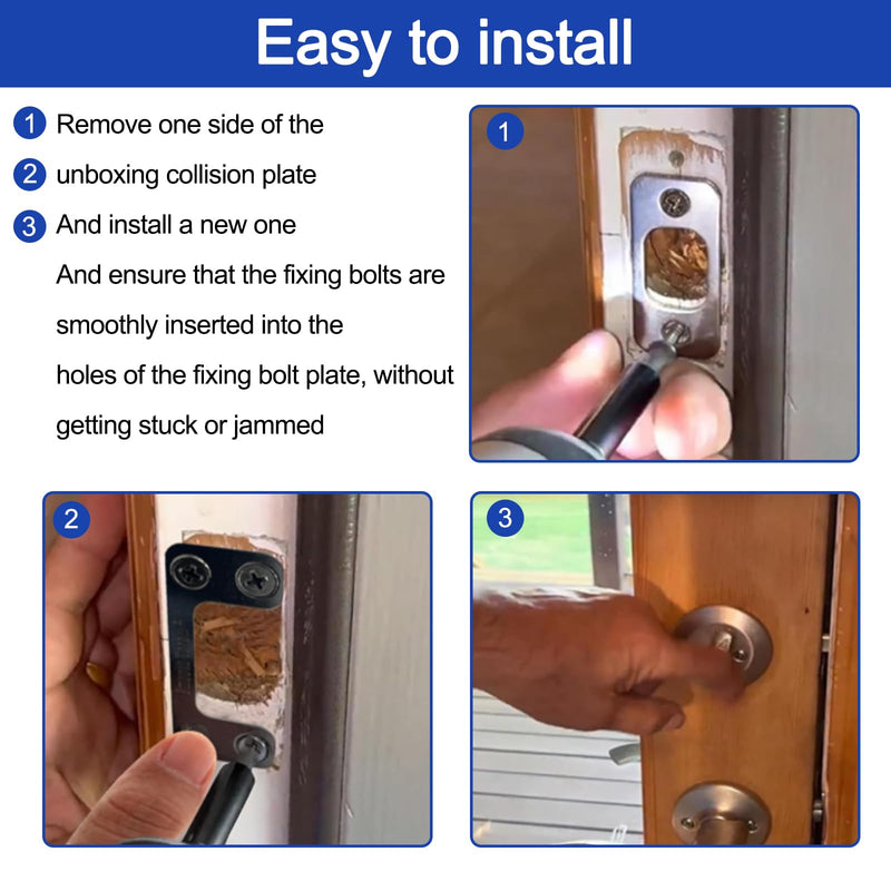 Oversized Deadbolt Strike Plate (1.125" X 2.75") - Adjustable Strike Plate for Exterior Doors, Large Hole for Deadbolts & Electronic Locks, Home & Rental Security, Property Managers Favorite -6 Packs