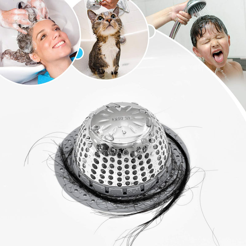 LEKEYE Drain Hair Catcher/Bathtub Drain Cover/Drain Protector for Pop-Up & Regular Drains(Patented Product) 7070
