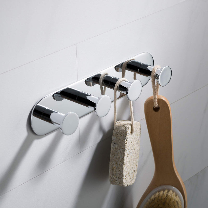 Kraus Elie Bathroom Robe and Towel Hook Rack with 4 Hooks, Chrome Finish, KEA-18804CH