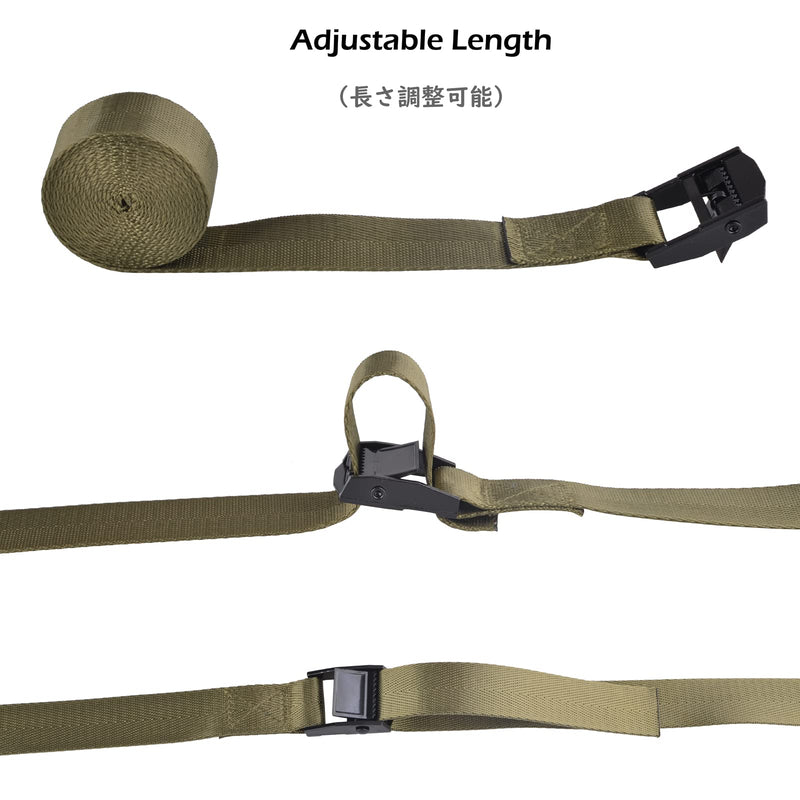 TRIWONDER Cinch Tie Down Strap Lashing Straps Heavy Duty Nylon Straps with Cam Buckles for Cargo, Trucks, Boat, Motorcycle,SUP, Kayak, Canoe, Trailer (1m, Green - 4 Pack) 01# Green - 4 Packs 3.3 FT