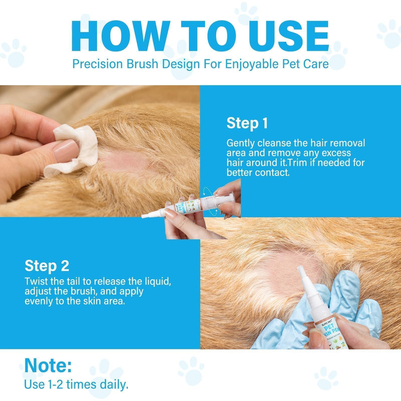 Dog Moisturizer for Dry Itchy Skin, Coconut Oil for Dogs & Cats- Hot Spot & Paw Moisturizer, Pet Skin Pen with Precision Applicator Brush, Soothes Itch, Heals & Promotes Hair Growth, Lick-Safe, 3 Pack 3*5ml(0.17 fl.oz.)