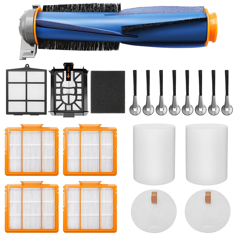Replacement Parts for Shark AI AV2511AE AV2501S AV2610WA AV2501AE RV2502AE RV2610WA RV2520 AV2510 2-In-1 AI Ultra Robot Vacuum Cleaner Accessories Kits. Main Brush, HEPA Filter, Foam Filter,Side Brush 1+4+8+2+1+1