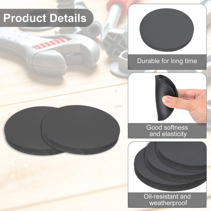 PATIKIL Rubber Solid Discs Washers, 8 Pcs Anti-Vibration Spacer 90mm OD x 8mm Thick Rubber Round Gasket Pad Bushings Spacer Washer for DIY Gasket Craft, Black 90mm x 8mm