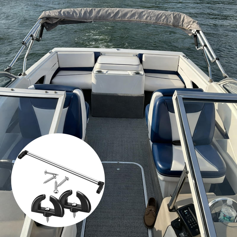 3 Pcs Boat Windshield Support Bar Replacement Set Marine Windshield Brace Kits 14" with Turn Latch Screws Aluminum for Walk Through Boats Ship Marines Vessel Window Bars Accessories