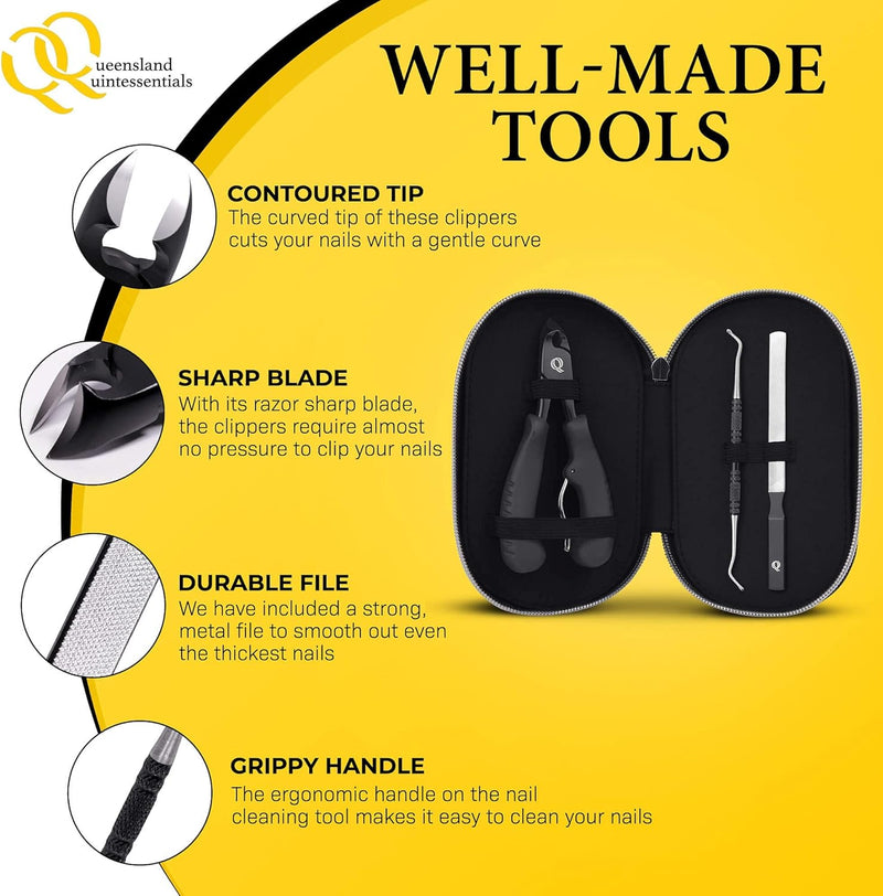 Podiatrist Toenail Clippers, Super Sharp Nail Clippers for Thick & Ingrown Hard Toenail Fingernail. Stainless Steel Pedicure Clippers Toenail Cutters. Professional Toenail Clipper for Men Women Senior Black Updated