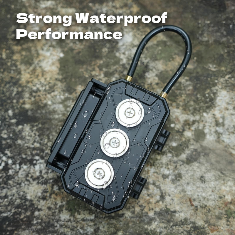 Magnetic Key Lock Box,Magnetic Key Holder Under car,Magnetic Key Cabinets,Key Holder Magnetic,Hide a Key Magnetic Holder,Waterproof Magnetic Key Hider Outside,4 Combinations & Dual Mounting, Dark REGULAR