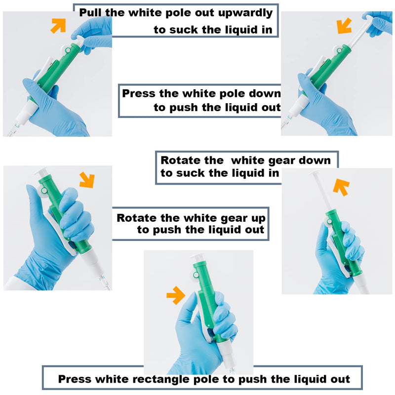 ONiLAB Pipette Pumps,Scientific Pipette Pump 10ml, Green, for Disposable Plastic and Glass Pipettes…