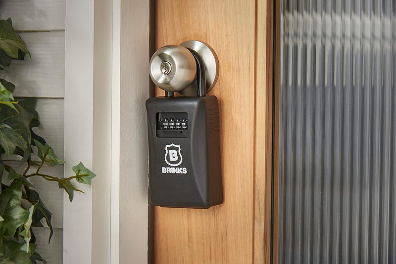 BRINKS - 79mm Outdoor Lock Box - for Indoor and Outdoor Use, Weather Resistant - 4-Dial Resettable Combination - Increased Security with Hardened Steel Shackle, Black (New Model, 2PK) New Model
