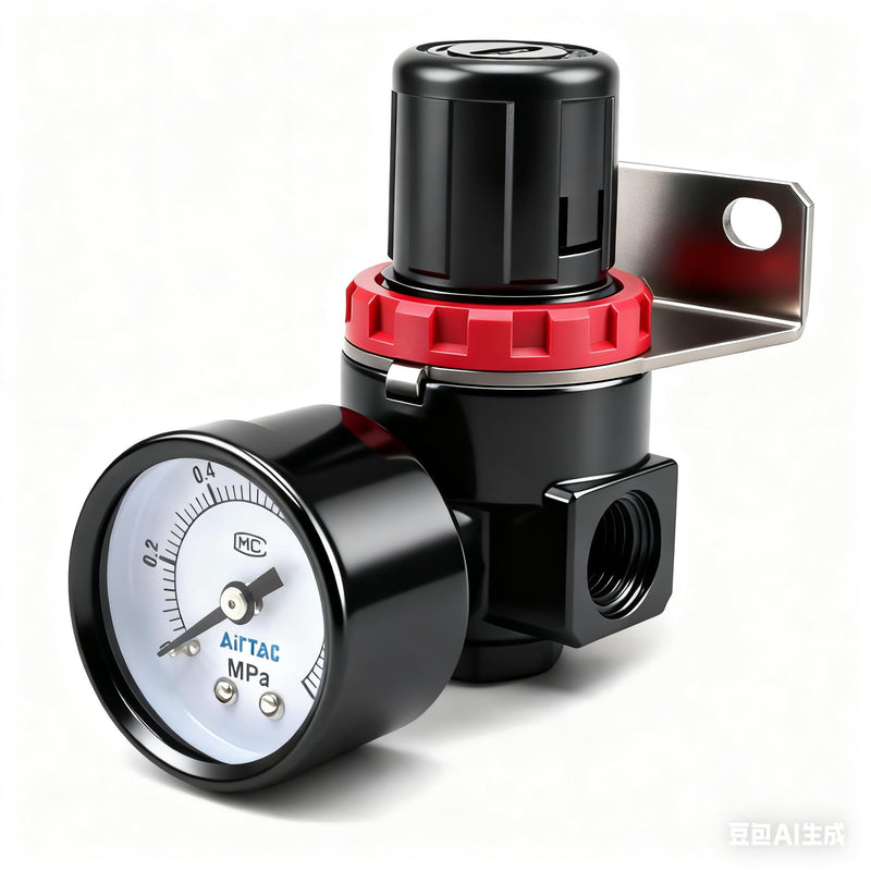 Low Pressure Air Compressor Regulator Airtac AR2000-C 1/4'' NPT with Bracket and Gauge 0-60 PSI Adjustable Low Pressure AR2000C 1/4'' NPT 0-60 PSI