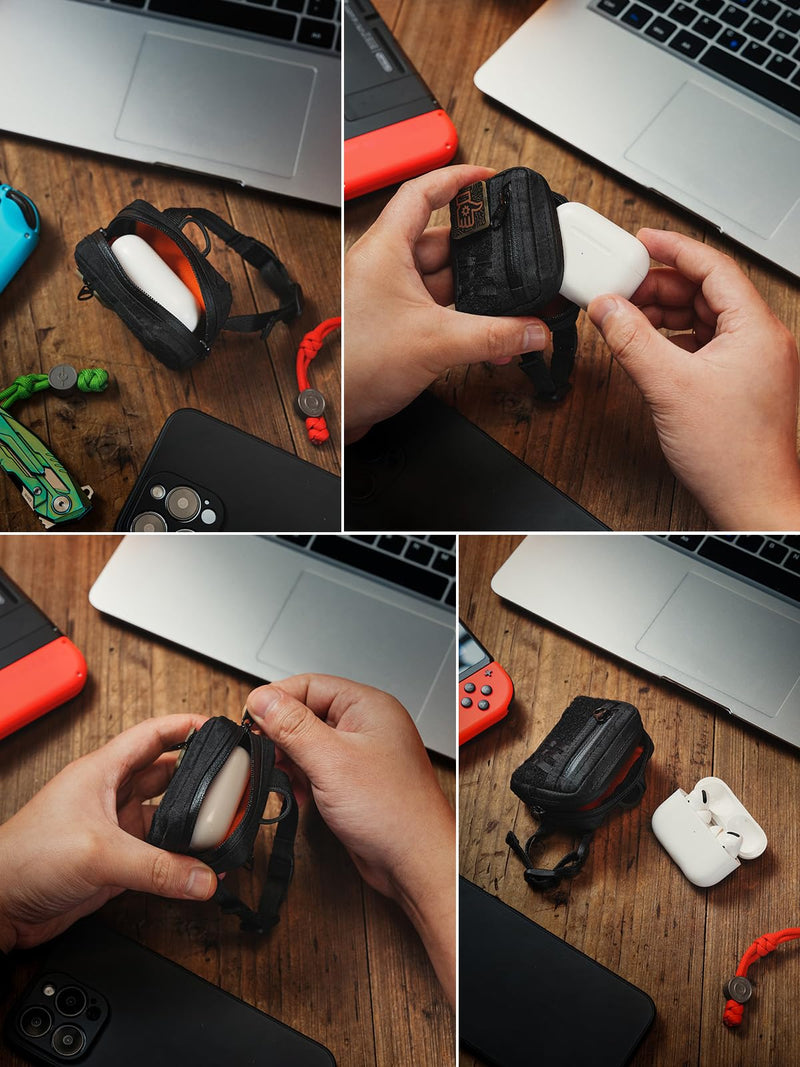 TACTICAL_GEEK Storage A18 Compact Wireless Headset Pack with Quick-Release Buckle, Mini Coin Purse