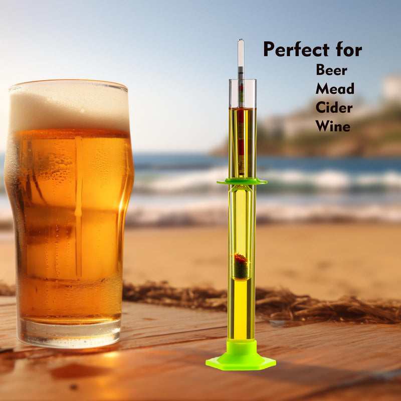 Triple Scale Hydrometer for Wine, Beer, Mead & Cider - ABV, Brix and Gravity Test Kit with Glass Test Jar Cleaning Brush Microfiber Cloth Triple Scale Hydrometer Test Jar Kit