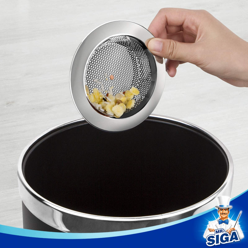 MR.SIGA Kitchen Sink Strainer, Stainless Steel Sink Drain Strainer, Dishwasher Safe, Outer Diameter 4.4 inch/11.2cm, Inner Diameter 3 inch/7.6cm, Pack of 3 Silver normal