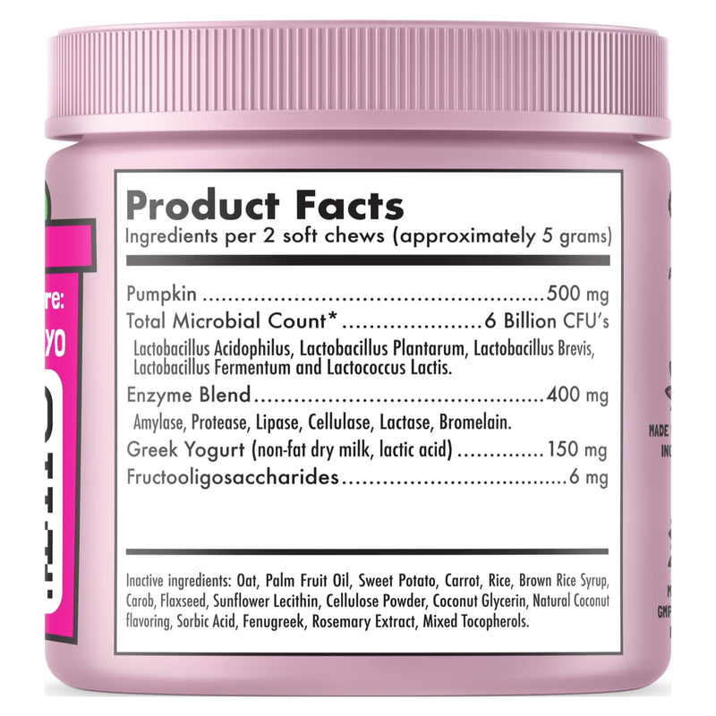 Probiotics for Dogs Natural Digestive Enzymes Prebiotics for Allergy Itch Relief Gut Flora Coprophagia Bowel Support Treatment Anti Diarrhea for Dogs Pet Health Immune System Support 30 Soft Chews Probiotic