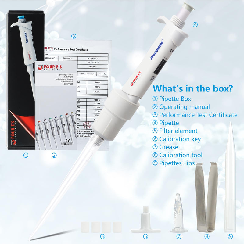 1-10 mL High-Accurate Micropipette, 10 mL Adjustable Single Channel Pipette | Adjustable Volume Manual Liquid Pipettor for Scientific School 1-10ml (increment: 10μl)