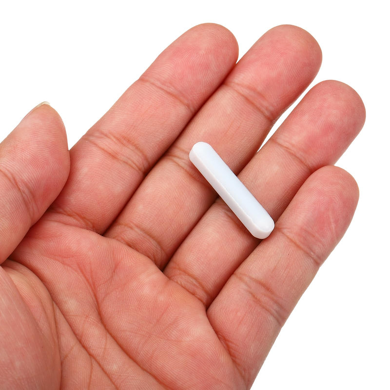 MECCANIXITY Magnetic Stirrer Mixer Stir Bar Rod 30mm/1.18" Cylinder Shape PTFE Coating Magnet White for Laboratory 32Pcs