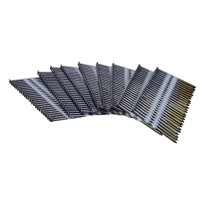 NuMax FRN.131-3B500 21 Degree 3" x .131" Plastic Collated Bright Finish Full Round Head Smooth Shank Framing Nails (500 Count)
