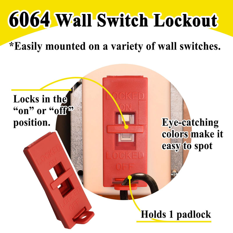2 Pcs 6064 Wall Switch Locking Device, Plastic, Maintain Switch Position to Ensure Safety