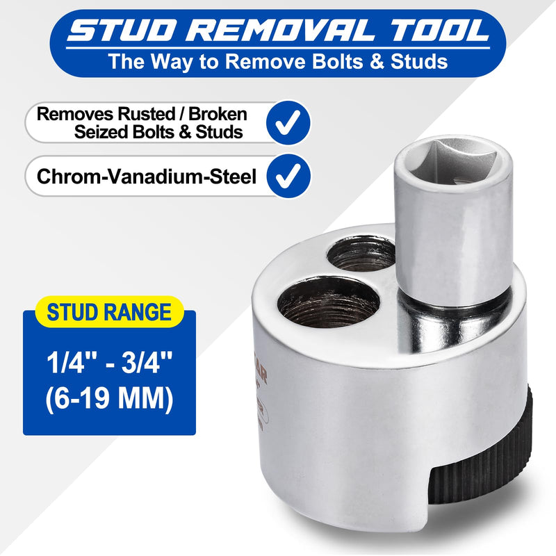 Spurtar Stud Remover Fit 1/4" to 3/4" (6 to 19mm) Bolt Extractor Nut Splitter with Knurled Roller and Cam Lock, Stud Extractor Tool for Broken Bolt Remover or Seized Nuts, Grip Damaged Screws