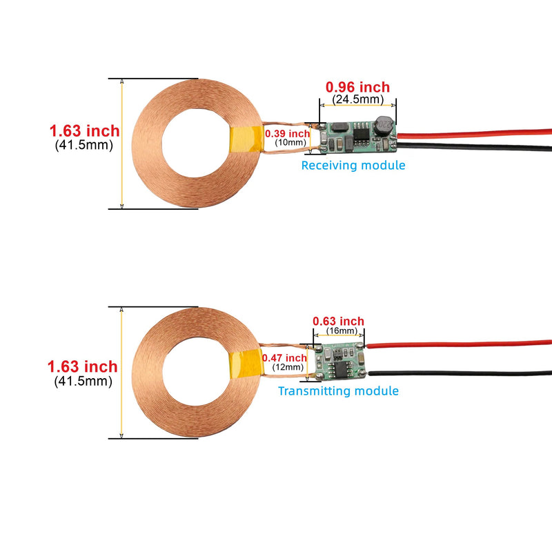 12V 23mm Distance Charging 5V 100mA~1.2A Output 42mm Coil Power Charger Transfer (42mm Coil) - NewNest Australia