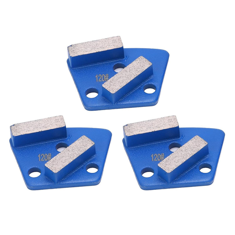 Concrete Floor Grinding Disc,Replacement Trapezoid Diamond Grinding Shoes, Floor Grinder Blades 120 Grit Medium Bond,Compatialbe with Iron Horse, Warrior, Xtreme Polishing & ASL Grinders, Pack of 3