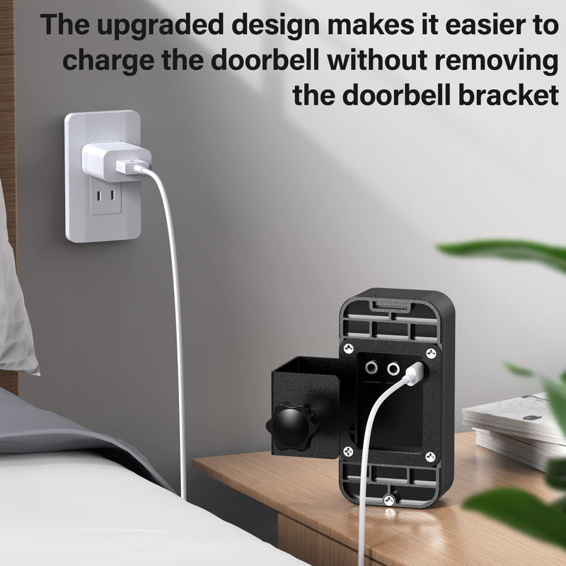 Anti-Theft Video Doorbell Mount, No-Drill Mounting Bracket for Apartment Renters Home Office Room, Fit for Most Kind Brand of Video Bell (Easy to Install)