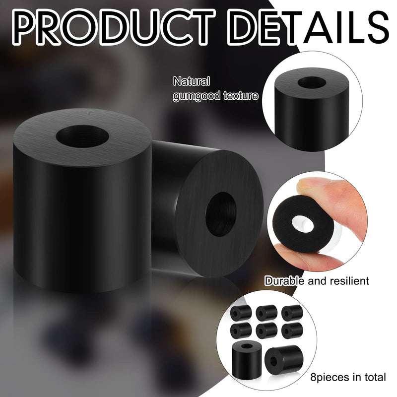 Fabbay Multi Purpose Rubber Spacer Black Rubber Bushings 3/4 Inch OD x 1/4 Inch ID x 3/4 Inch Grommets Rubber Washers for Vibration, Bolts, Home, Car Accessories(8 Pcs) 8