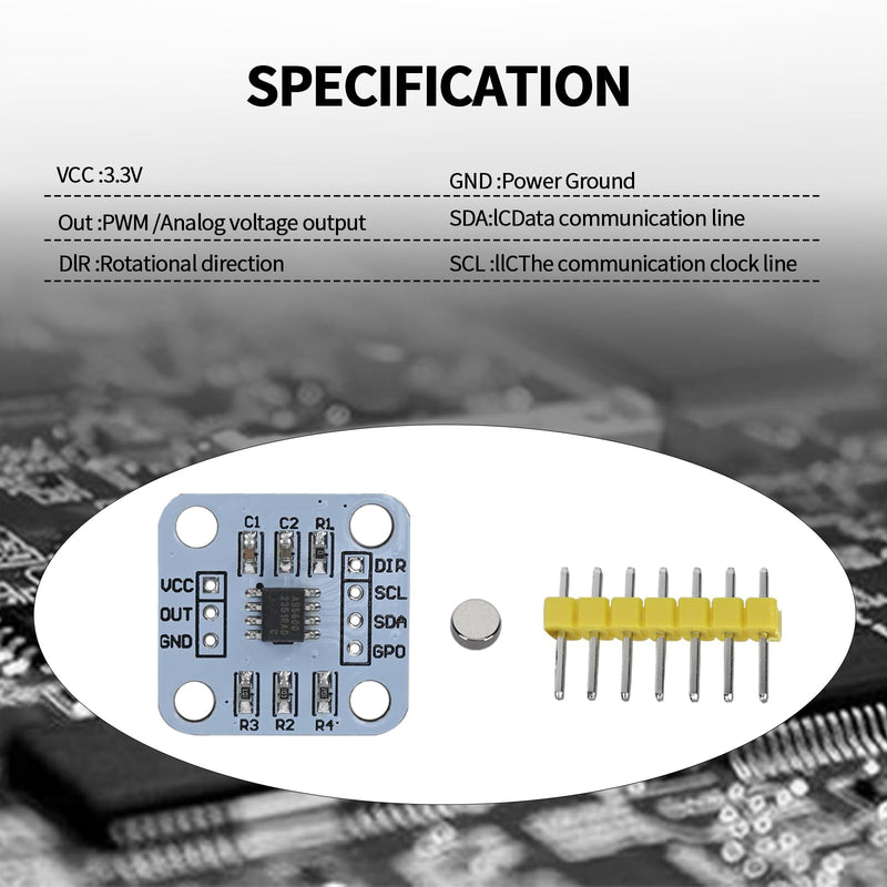 5pcs AS5600 Magnetic Encoder 12bit 3.3V High Precision Magnetic Induction Angle Measurement Sensor Module
