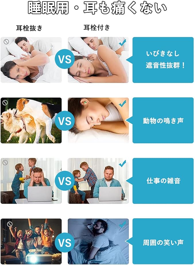 Earplugs for Sleep, Unprecedented Comfort, Earaches, Sound Insulation Value, 38 dB; Noise Reducing, Noise Cancelling, Soundproofing Ear Plugs, Reusable, Comfortable Sleep, Safe Sleep, Washable, Unisex, Storage Case Included (4 Pairs) - NewNest Australia