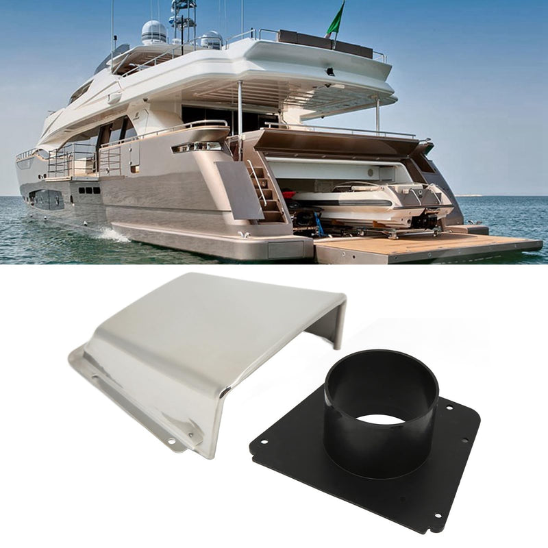 Marine Cowl Ventilator 304 Stainless Steel with Adjustable Nylon Base for Boats Yachts Universal Fit Vent Cover