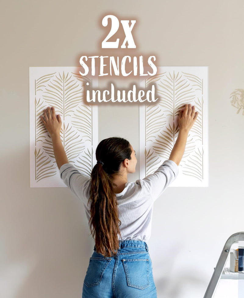 STENCILIT Gilded Fern Large Wall Stencil for Painting - 15.7x31in Stencil