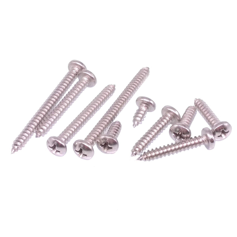 Yodaoke 200pcs #8 304 Stainless Steel Phillips Pan Head Wood Screws Assortment Kit