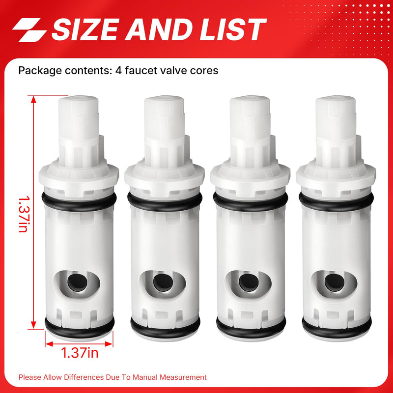 1224 Faucet Cartridge Replacement for Moen Double Handle Faucets and Tub/Showers Parts Repair Kit Replace 1224B 4 Pack