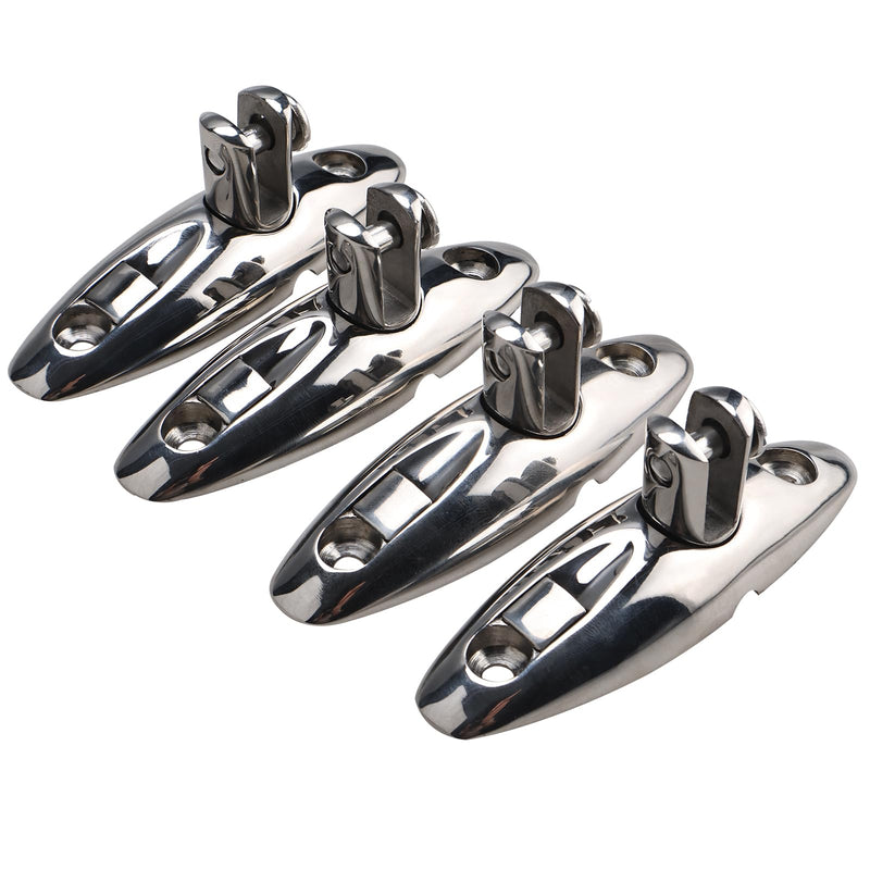 NovelBee 3.6in 4pcs Boat Bimini Top Swivel Hinge,316 Stainless Steel Deck Side Mount Quick Release 360 Degrees Hinge for Boat Yacht
