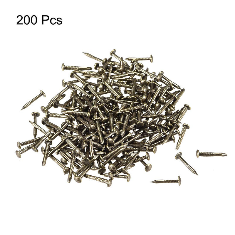 uxcell Small Tiny Nails 1.2x10mm(DXL) for Wooden DIY Decorative Pictures Boxes Household Accessories Bronze Tone 200pcs 10mm