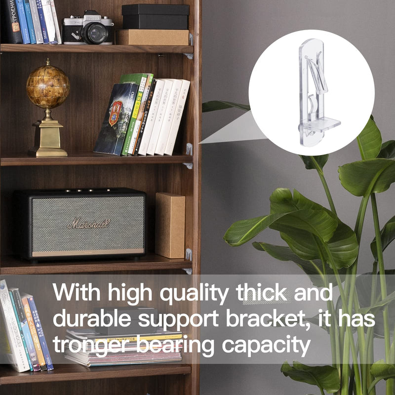 20 Pcs Plastic Locking Shelf Pins 5mm, 3/4” Clear Plastic Locking Shelf Support Peg Clips for 5mm Diameter Peg Hole & 3/4 Inch Cabinet Shelf 5mm - 3/4 20Pcs