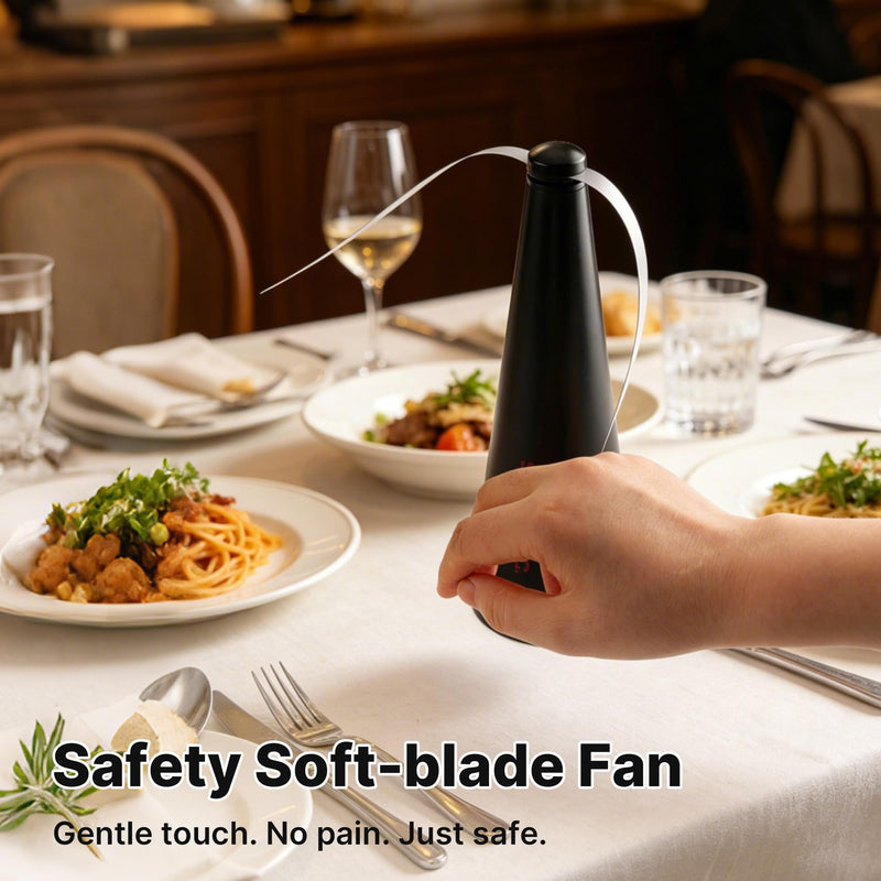 Shop-Vac Fly Fans for Tables Rechargeable 4 Pack, Portable Outdoor Food Fan Black